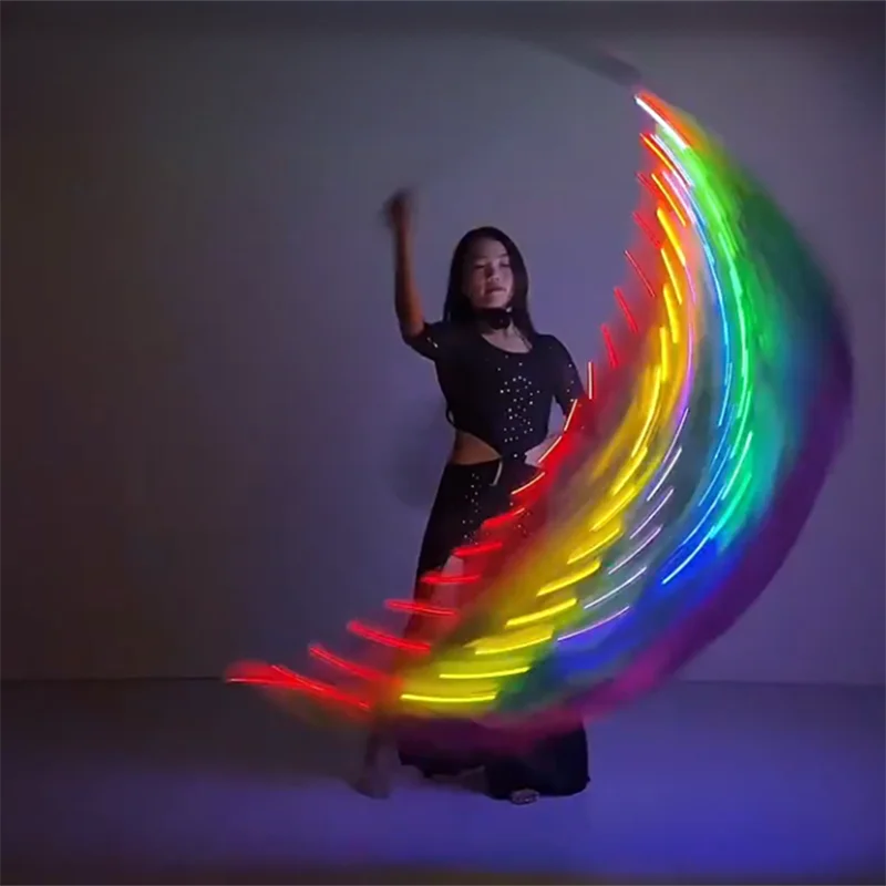 LED Rainbow Veil | Silk Dance Prop with Poi Ball