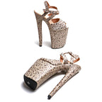 Leopard Glitter Platform Sandal Heel – 9 Inch Stage & Pole Dance