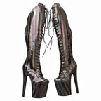 8-Inch Holographic Platform Thigh-High Boots - Exotic Dance Boots