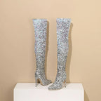 Gradient Sequin Over-the-Knee Boots | 11cm Heel