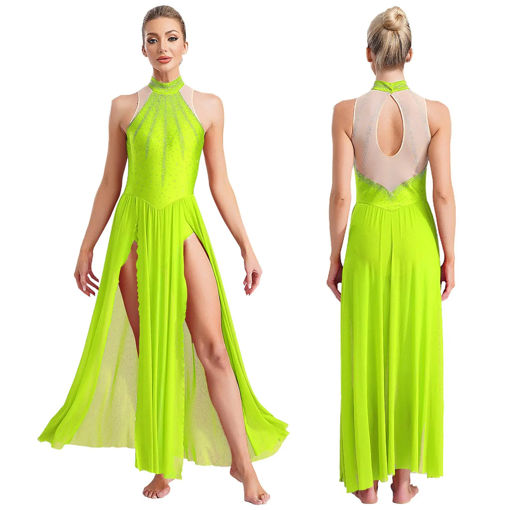 Lyrical Dance Dress | Split Mesh Skirt