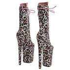 Leopard Print 9-Inch Platform Pole Dance Boots