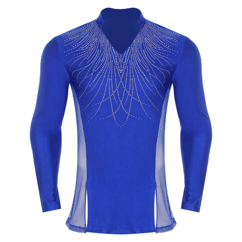 Men’s Dance Top | Rhinestone Split Hem