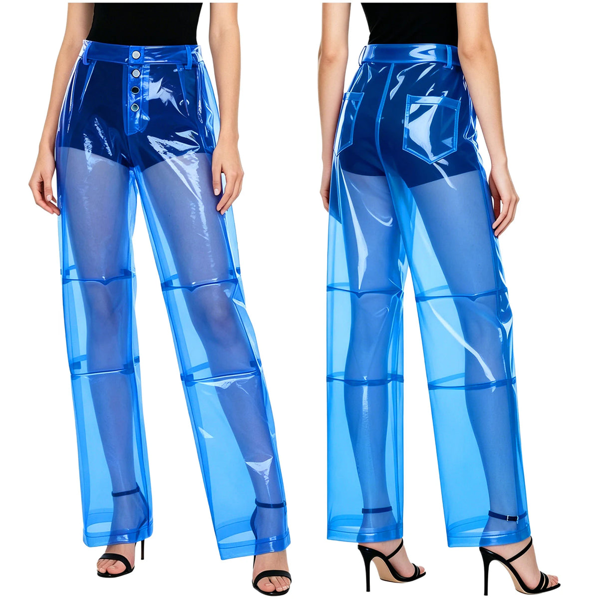 Transparent Trousers | Wide-Leg Color