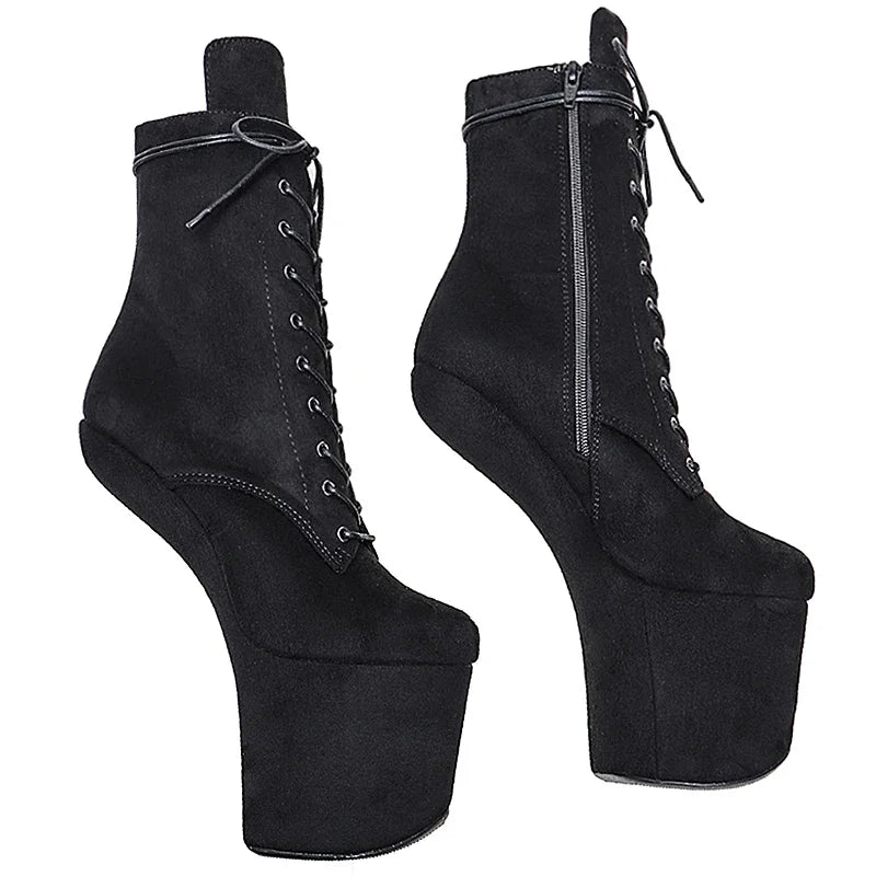 Suede Heelless Platform Ankle Boot – Exotic Stage & Pole Dance
