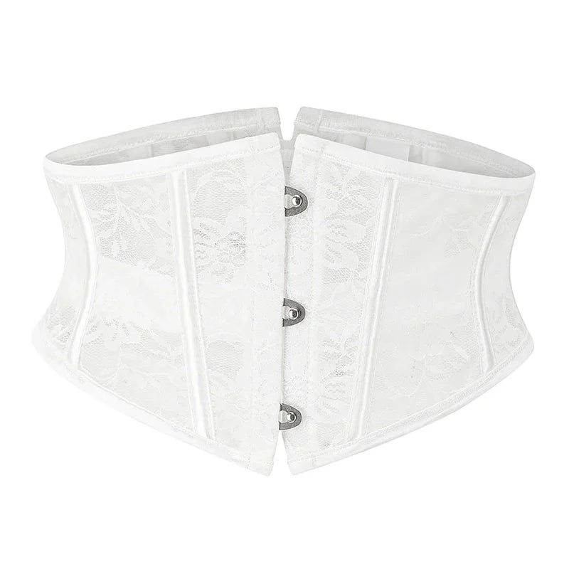 Floral Lace Underbust Corset | Waist Cincher | Back Lace-Up