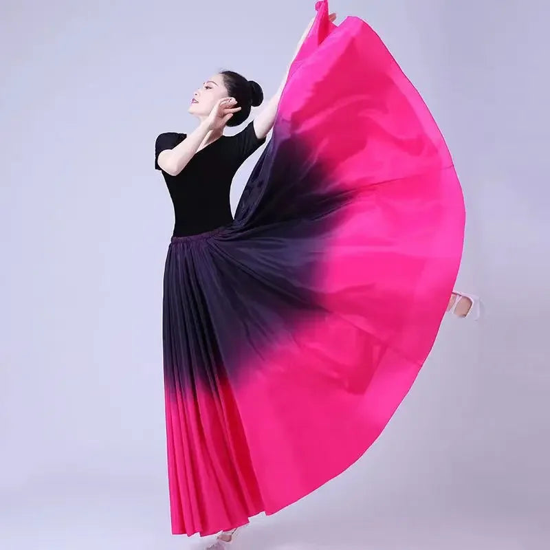 Flamenco Dance Skirt | Gradient Satin | 180–720 Degree | 9 Colors