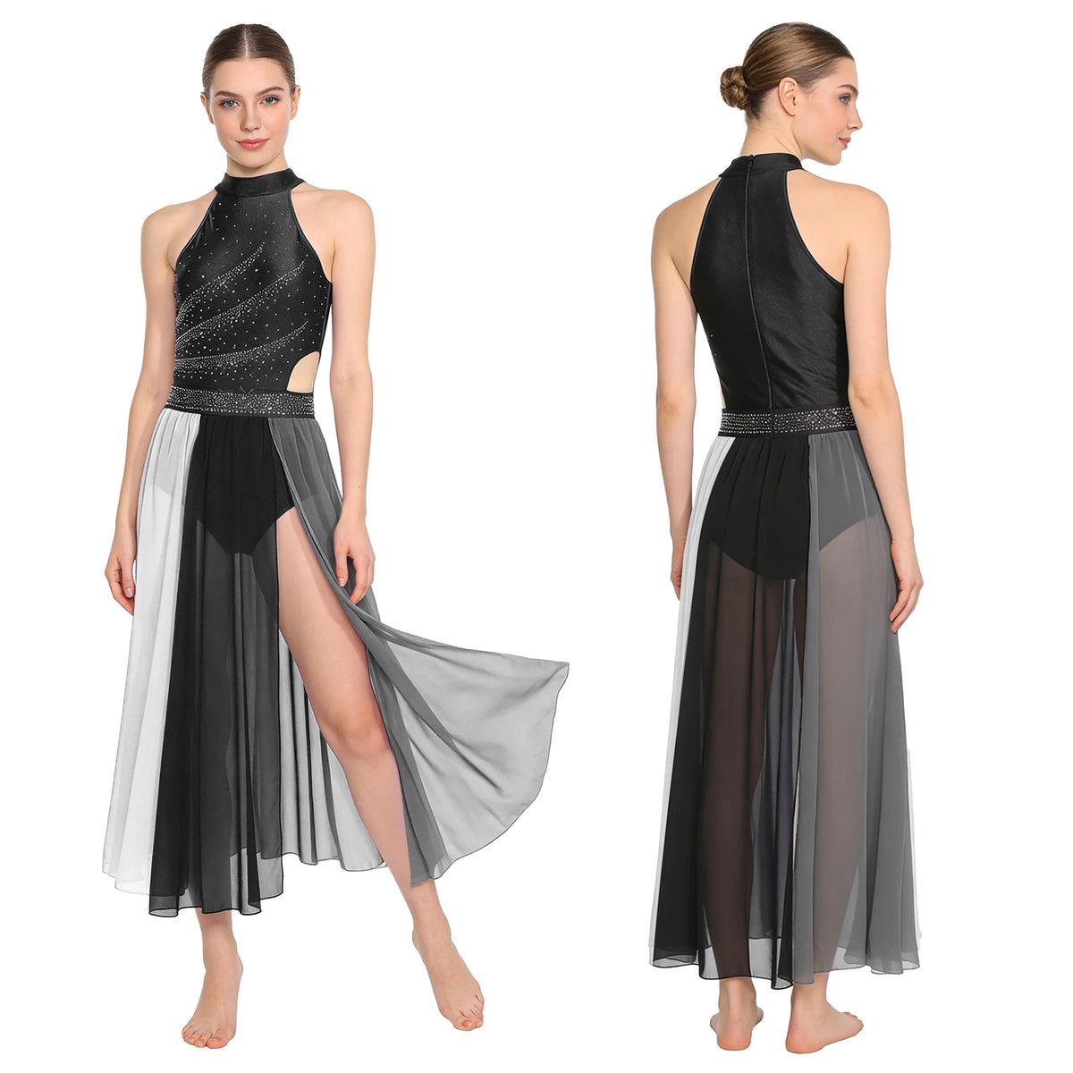 Celestial Rhinestone Keyhole Dance Dress