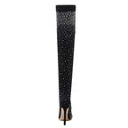 Crystal Rhinestone Stretch Sock OTK Boots | Stiletto | 7cm & 12cm