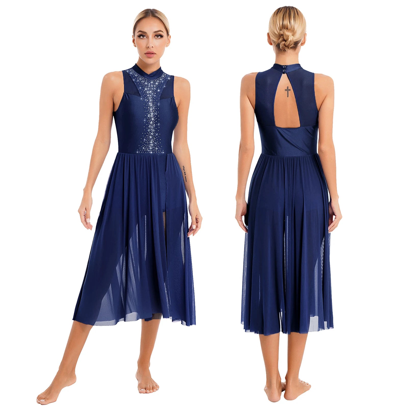 Rhinestone Lyrical Dress | Keyhole Back | Figure Skating