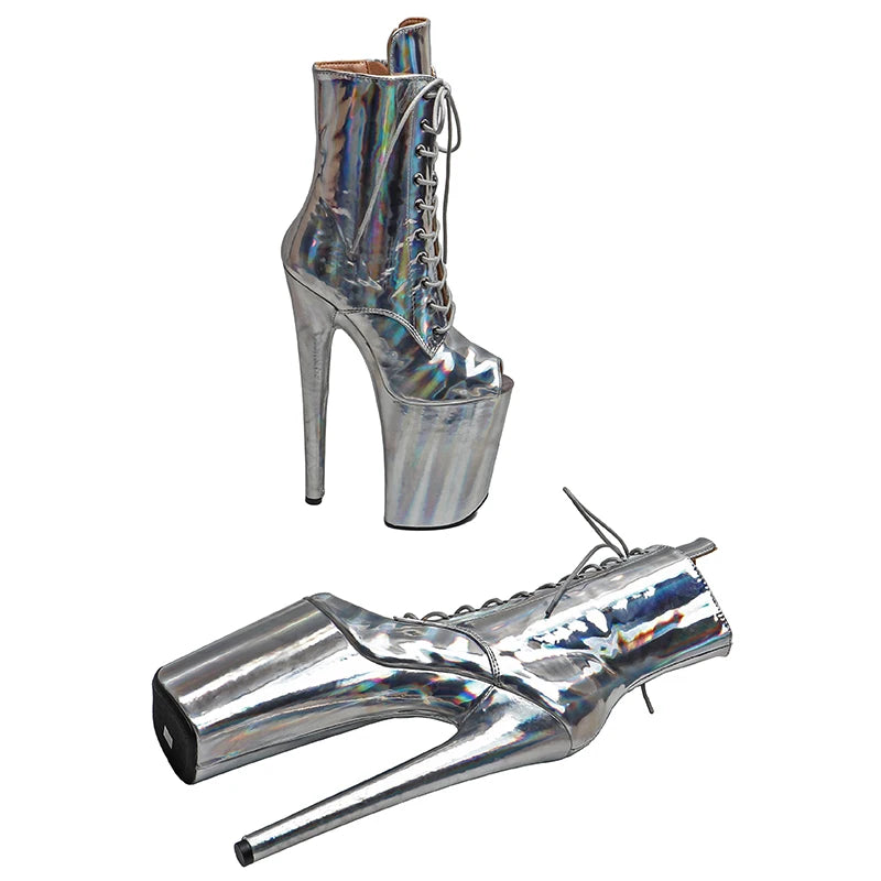 9-Inch Holographic Ankle Boots
