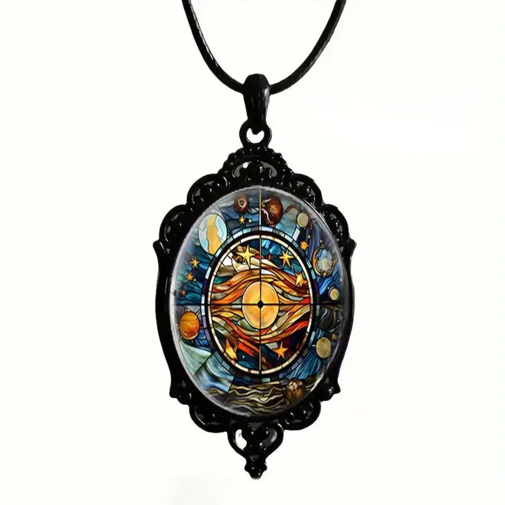 Gothic Glass Cameo Pendant Necklace | Sun Moon Witch | 7 Designs