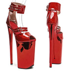 10-Inch Platform Sandals - Peep Toe Exotic Dance Heels