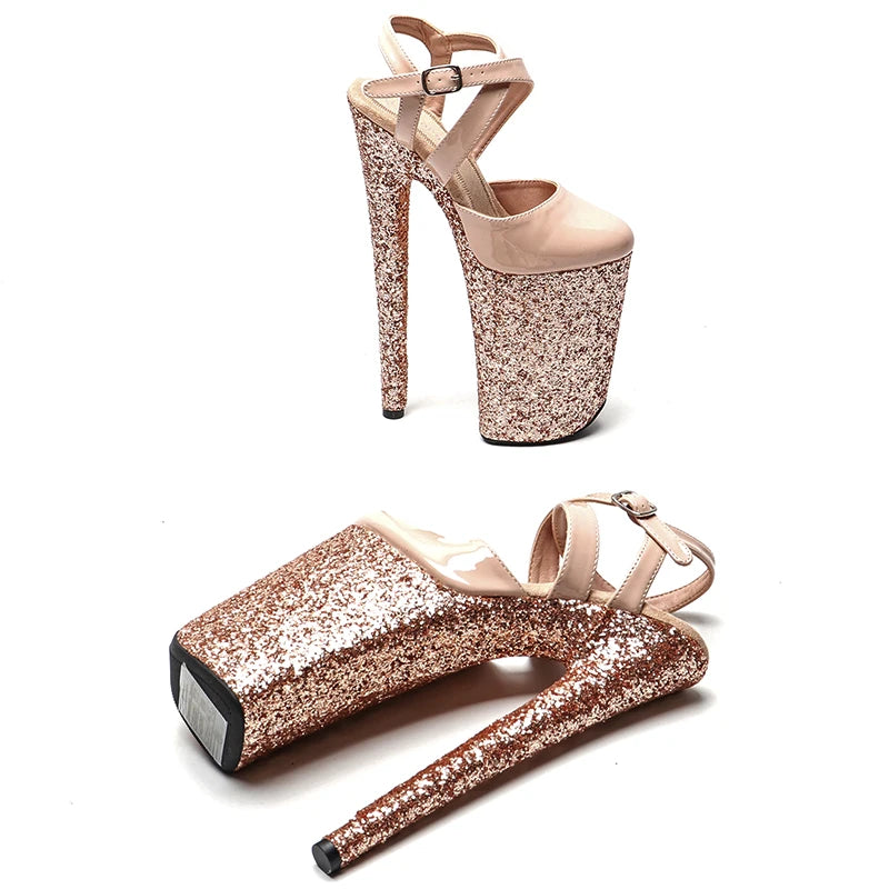 9-Inch Patent Platform Sandals - High Heel Dance Shoes