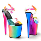 8-Inch Clear Platform Sandals - Peep Toe Exotic Dance Heels