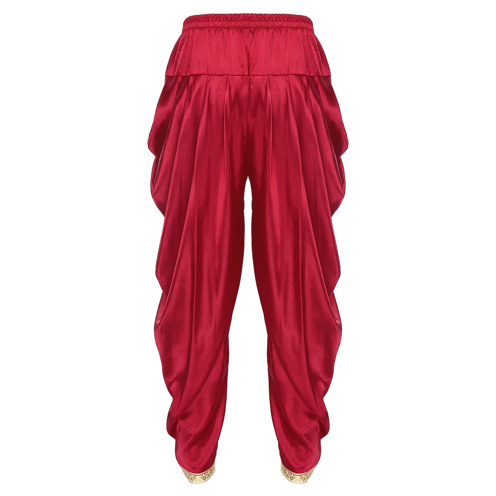 Men's Satin Dhoti Pants | Draped | Elastic Waist