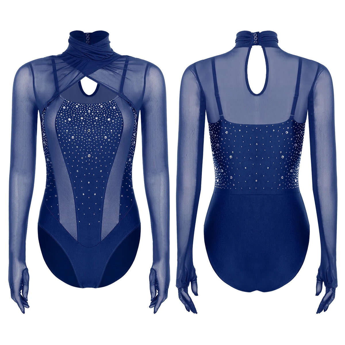 Prism Rhinestone Mesh Performance Bodysuit
