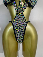 Crystal Diamond Cut-Out Bodysuit | Handmade | XS–L