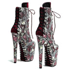 20cm Two-Color Mix Ankle Boots - Trendy Platform Dance Boots