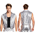 Men's Sequin Vest | Metallic Fringe
