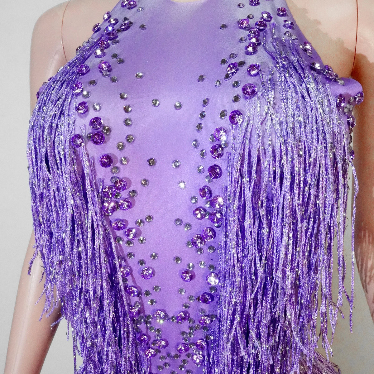 Stage Bodysuit | Rhinestone Fringe