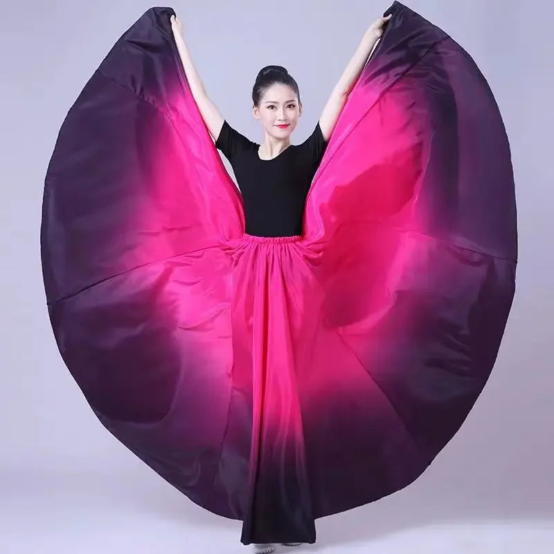Flamenco Dance Skirt | Gradient Satin | 180–720 Degree | 9 Colors