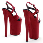 Suede Platform Pole Dance Sandals – 9-Inch High Heel Stage Shoes