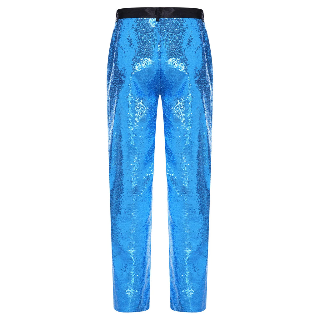 Men's Sequin Disco Pants | Elastic Waist | Side Pockets