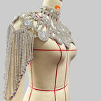 Dazzling Crystal Rhinestone Chain Shoulder Collar - Festival, Drag & Performance Body Jewelry