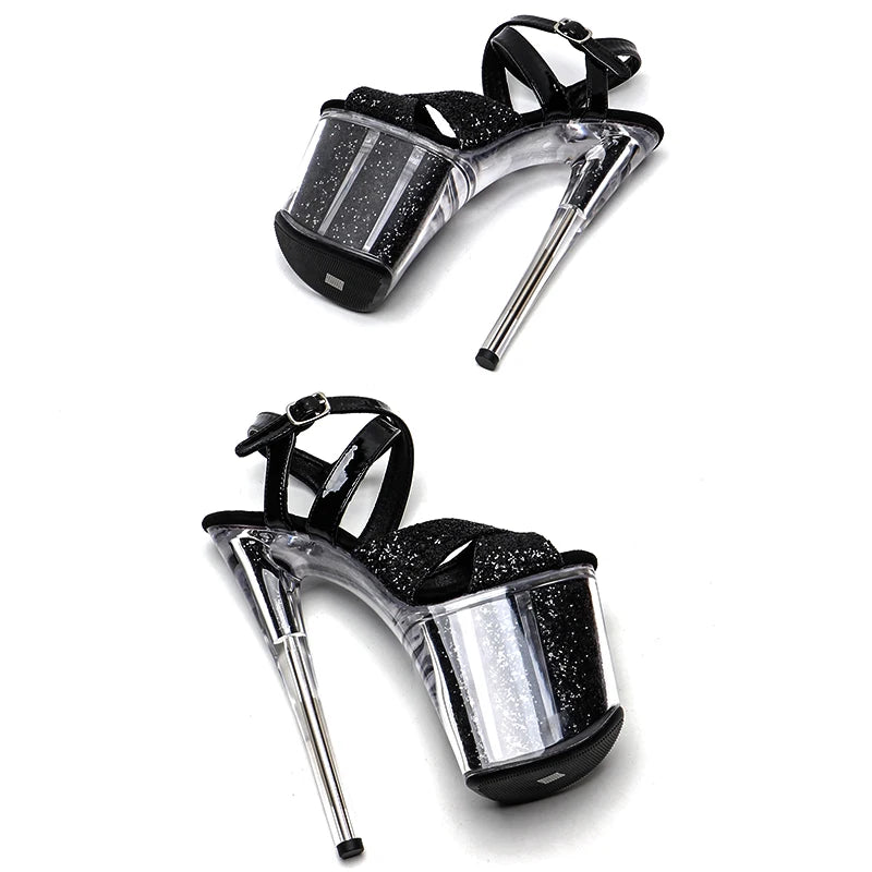 8-Inch Glitter Platform Sandals