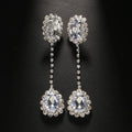 Rhinestone Water Drop Earrings | Silver or Gold