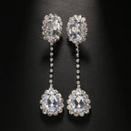 Rhinestone Water Drop Earrings | Silver or Gold