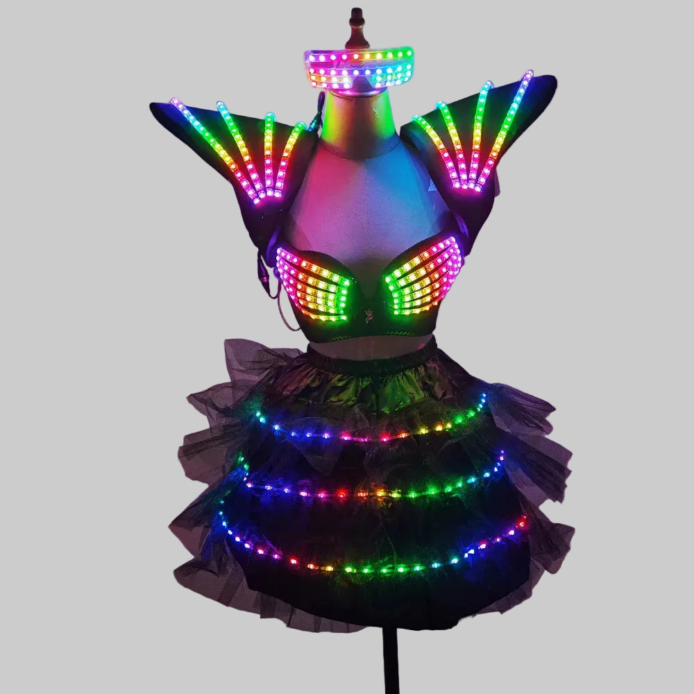 LED Light Up Performance Costume - Remote Control Futuristic Dance Outfit