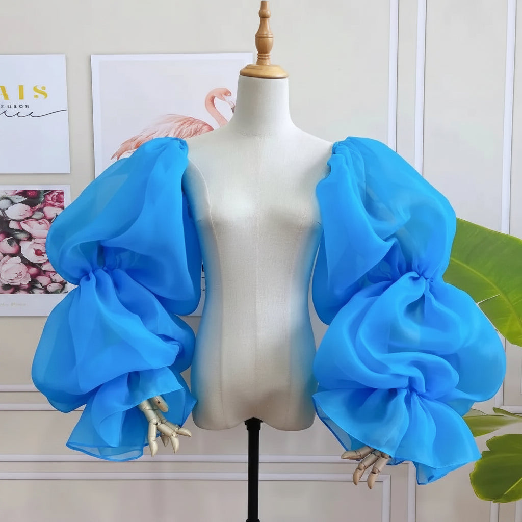 Puffy Organza Detachable Sleeves | Pageant & Bridal Accessory