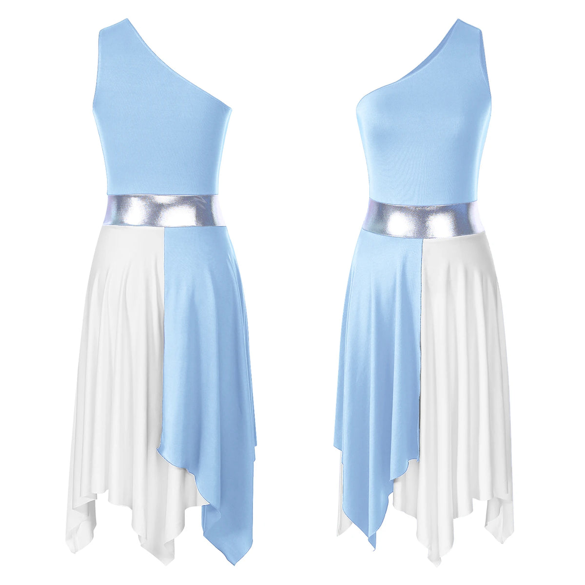 Lyrical Praise Dance Dress | Asymmetric Hem | Multi-Color