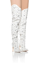 Crystal Embellished Over-the-Knee Boots | 10/12cm Heel