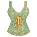 Satin Floral Overbust Corset | Straps | 12 Colors
