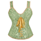 Satin Floral Overbust Corset | Straps | 12 Colors