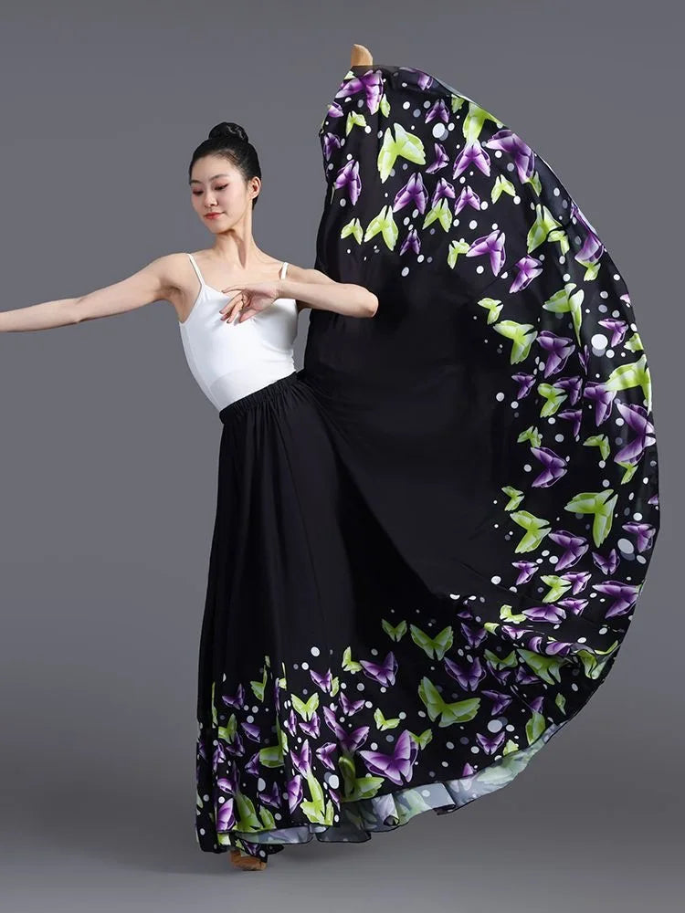 Floral Print Flamenco Skirt | 180–720° Swing | 7 Lengths