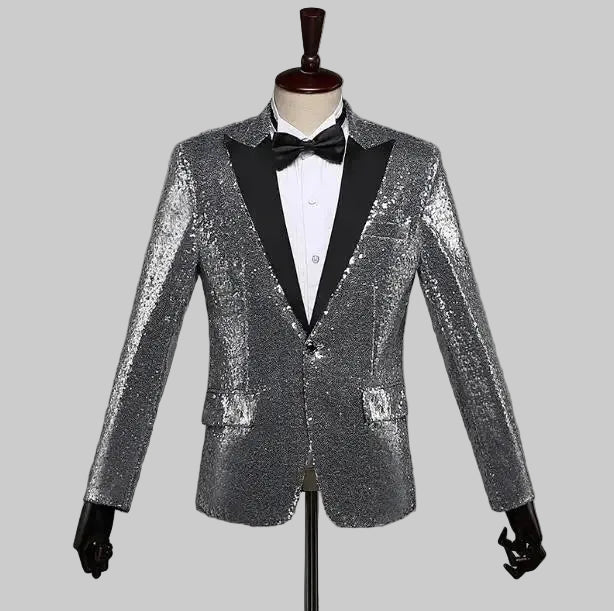 LED Sequin Performance Suit Jacket - Light Up Slim Fit Blazer for Performers