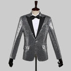LED Sequin Performance Suit Jacket - Light Up Slim Fit Blazer for Performers