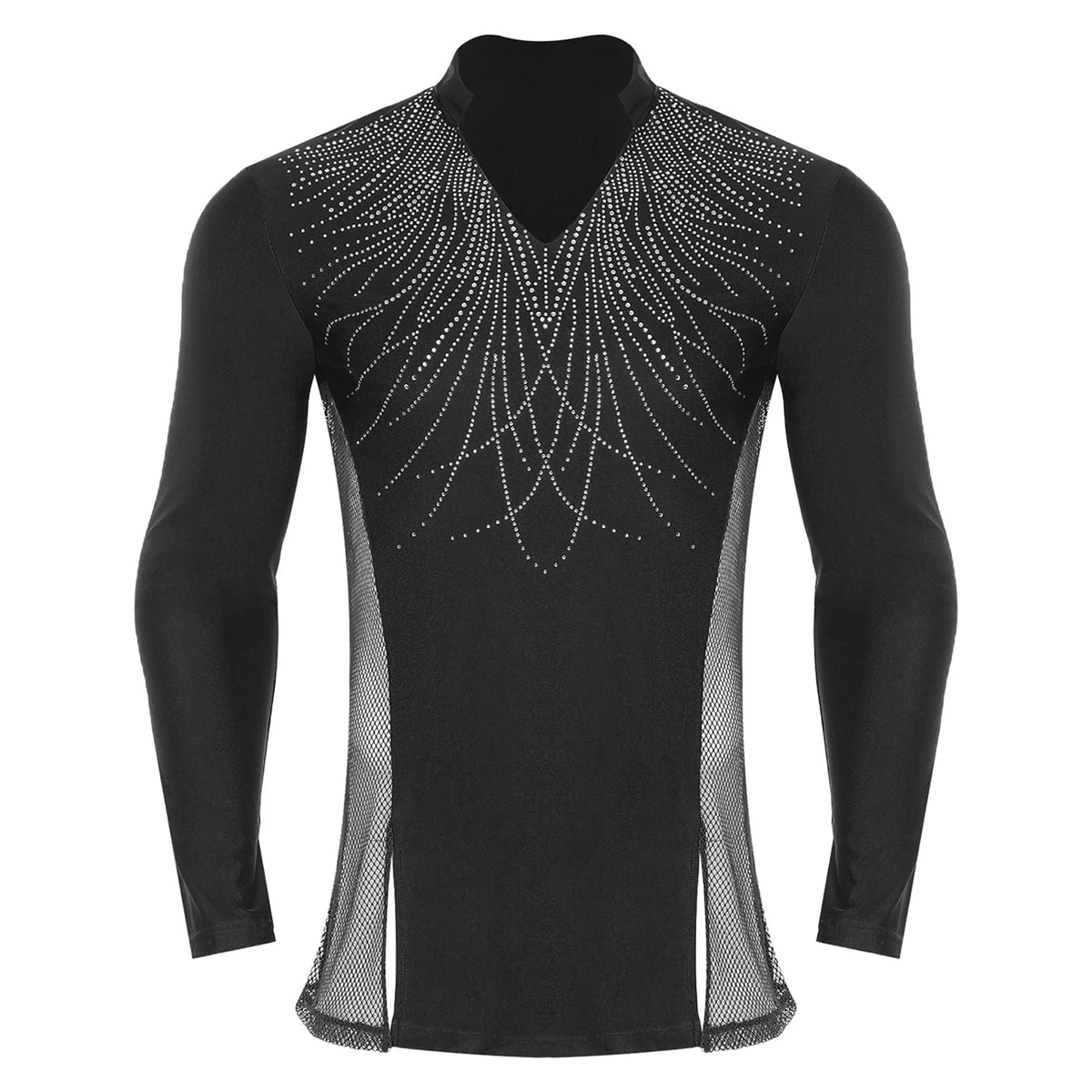 Men’s Dance Top | Rhinestone Mesh