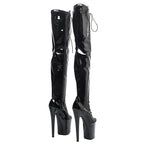 Patent Platform Thigh-High Boots – 8-Inch Pole Dance Heels, Black