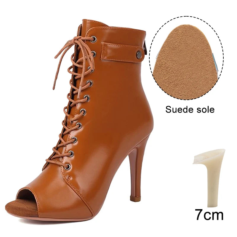 Dance Ankle Boots | Smooth Lace-Up | 7–11 cm