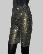 Rhinestone Fishnet Mesh High-Waisted Pants