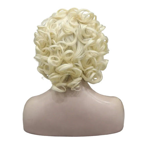 10" Platinum Blonde Short Natural Wavy Lace Front Wig