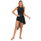 Rhinestone Dance Dress | Asymmetric Hem | Open Back