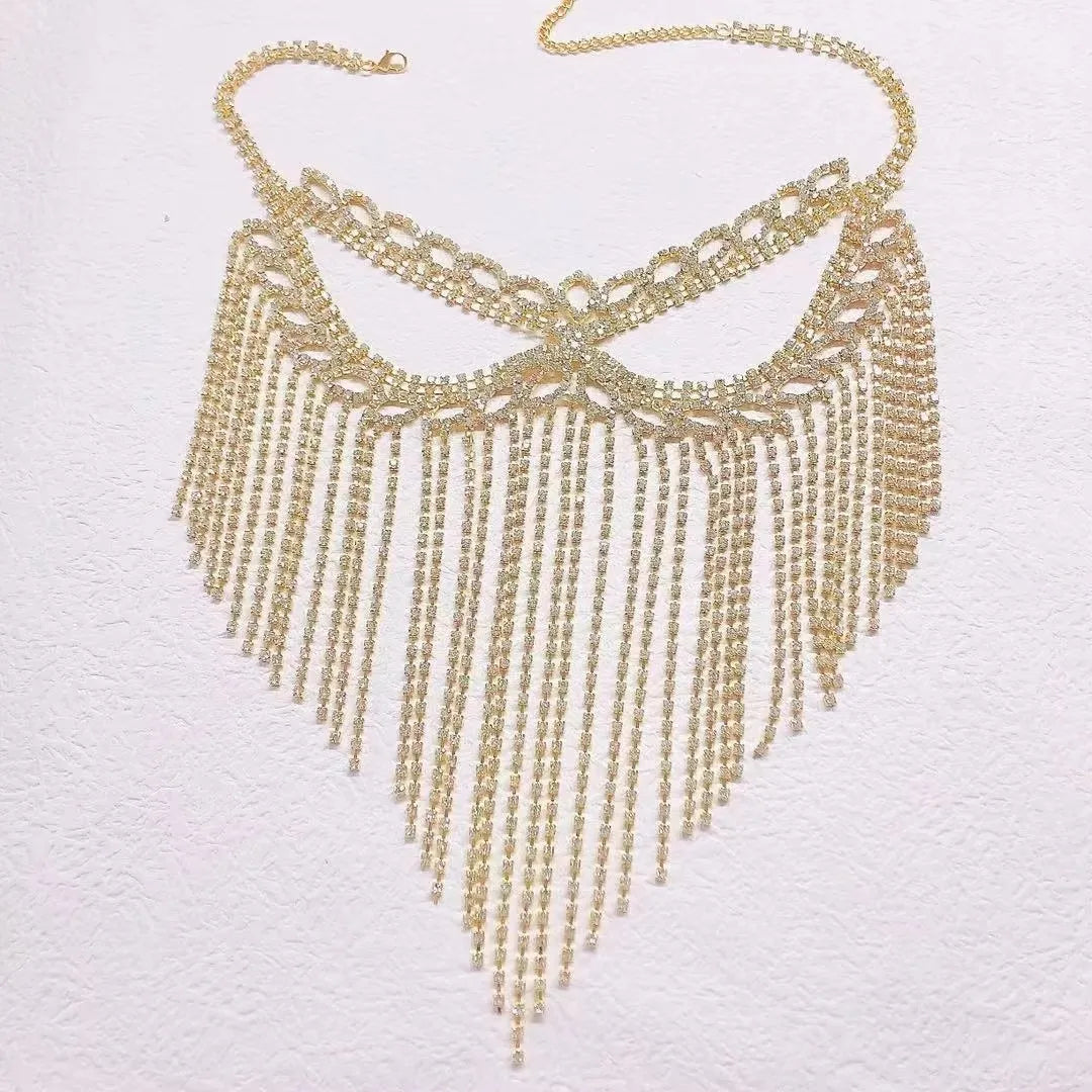 Rhinestone Chain Veil Mask | Crystal Face Jewelry | 15 Styles