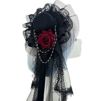 Gothic Mini Top Hat | Lace Veil & Rose | 4 Styles