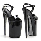 23CM Patent Glitter Platform Pole Dance Heels - 9 Inch High Heel Performance Sandals